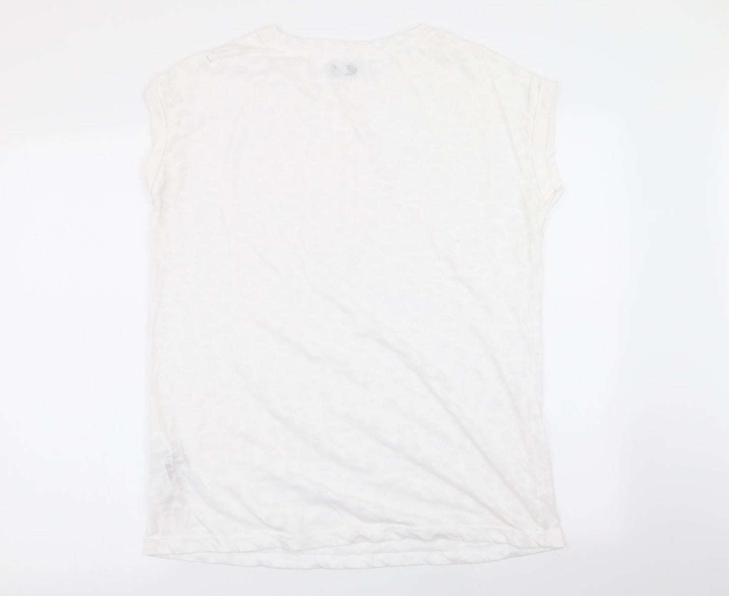 jd williams Womens White Animal Print  Basic T-Shirt Size 12