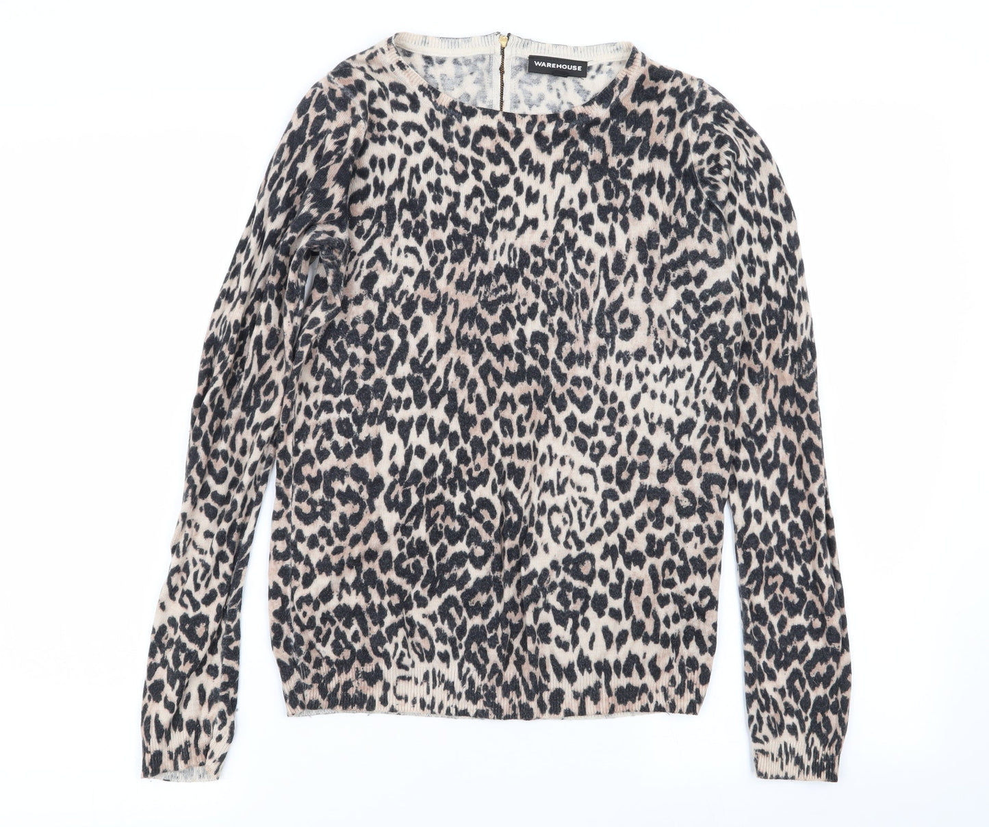 Warehouse Womens Multicoloured Animal Print  Basic T-Shirt Size 10