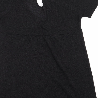 Brand and care label for EVIE women’s black basic blouse, size UK 12