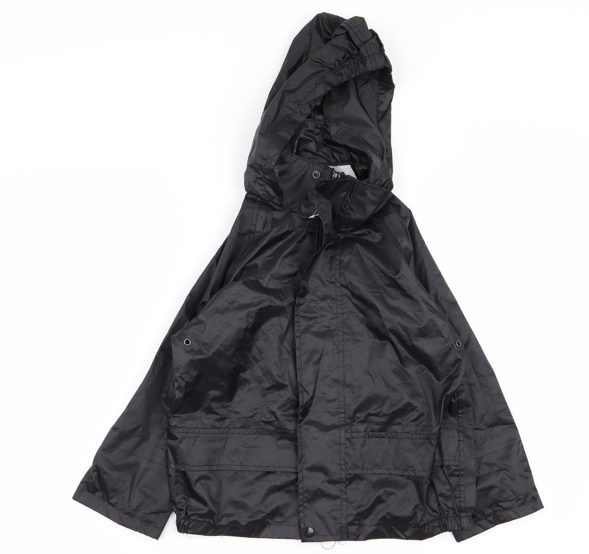 Additional front view of wetplay boys’ black rain coat coat, size 3-4, years