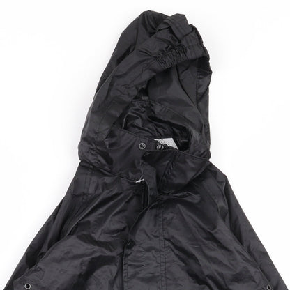 Close-up detail of wetplay boys’ black rain coat coat, size 3-4, years