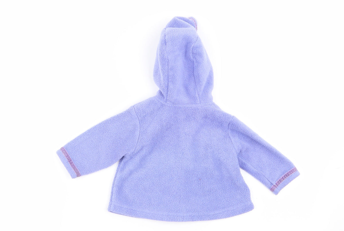 Back view of Asda George girls’ blue floral full zip jumper, size 3-6, months