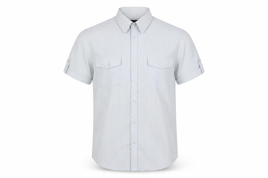 Carter Mens Blue Striped   Button-Up Size S