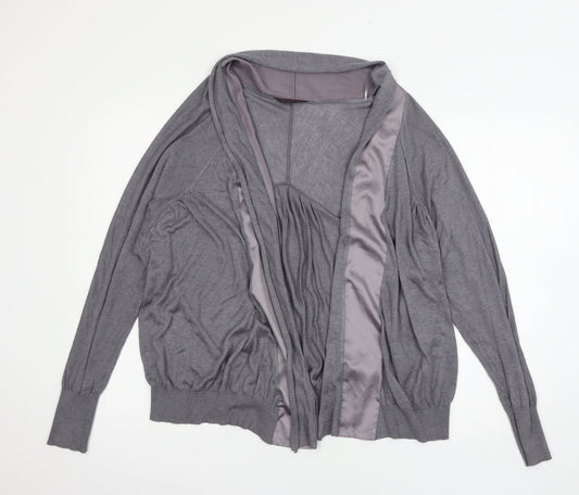 Miss Selfridge Womens Grey  Knit Cardigan Jumper Size 14