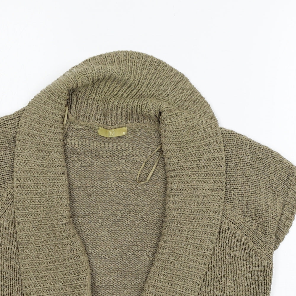 TU Womens Brown  Knit Cardigan Jumper Size 12