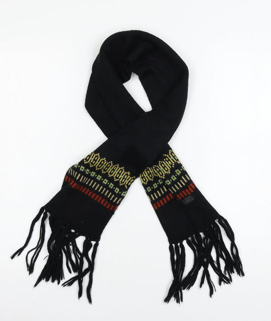 Preworn Womens Black Geometric Knit  Scarf