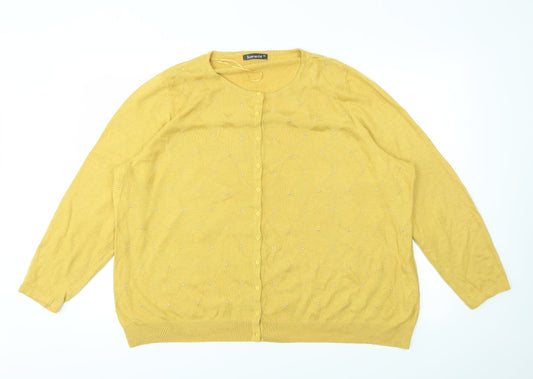 Bonmarché Womens Yellow   Full Zip Jumper Size XL