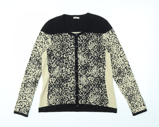 PLANET Womens Multicoloured Animal Print  Cardigan Jumper Size S