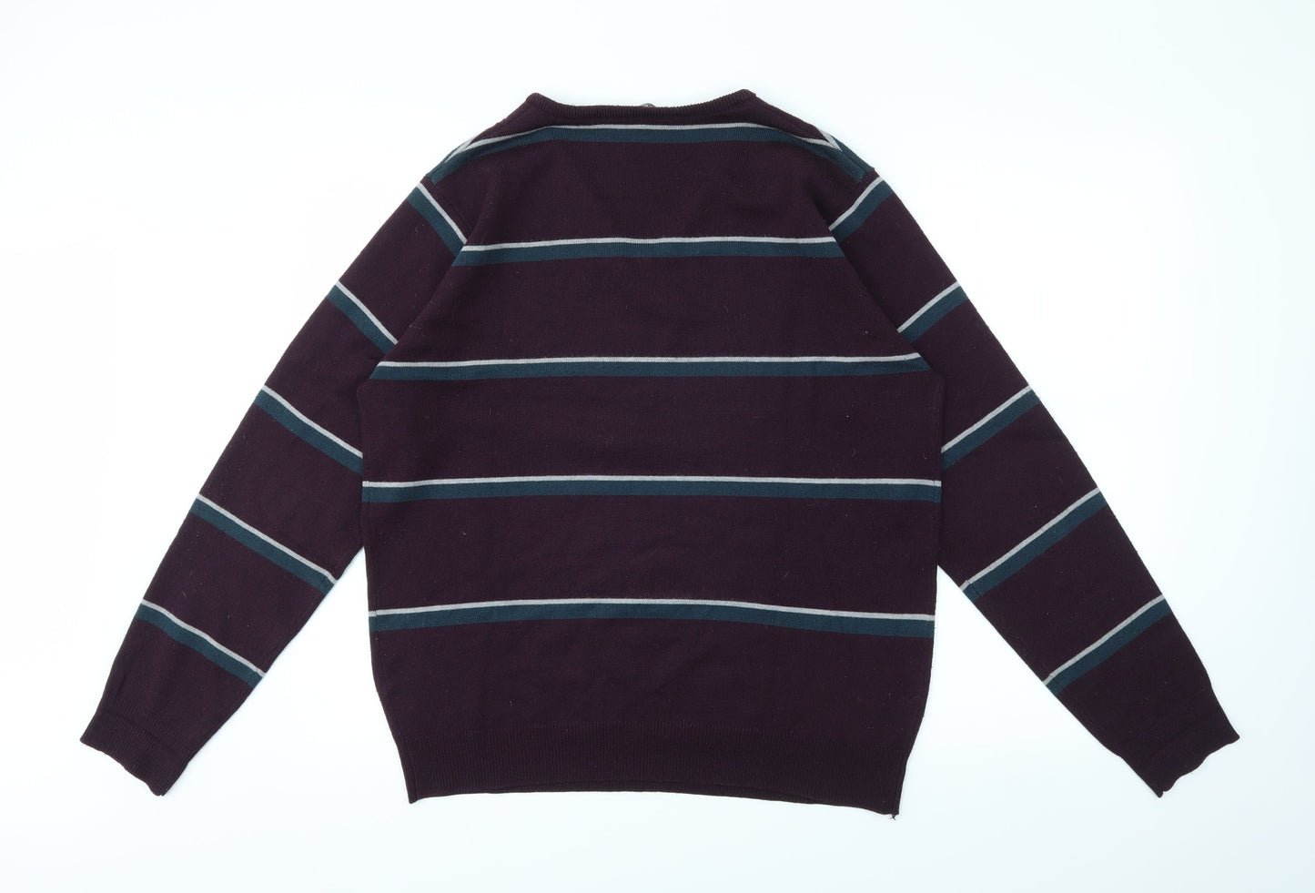Cedar Wood State Mens Multicoloured Striped  Pullover Sweatshirt Size L