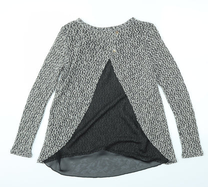 Back view of COIN 1804 women’s grey basic t-shirt, size L