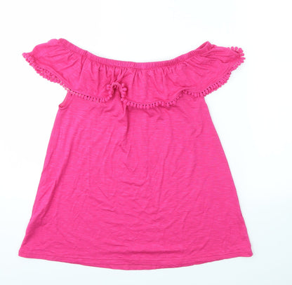 Additional front view of F&F girls’ pink basic t-shirt, size 12-13, years