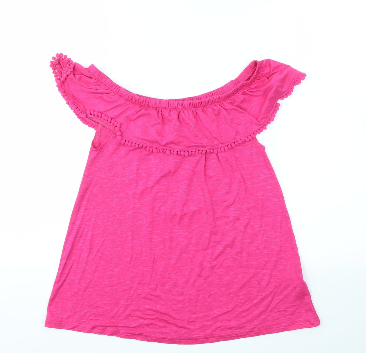 Back view of F&F girls’ pink basic t-shirt, size 12-13, years