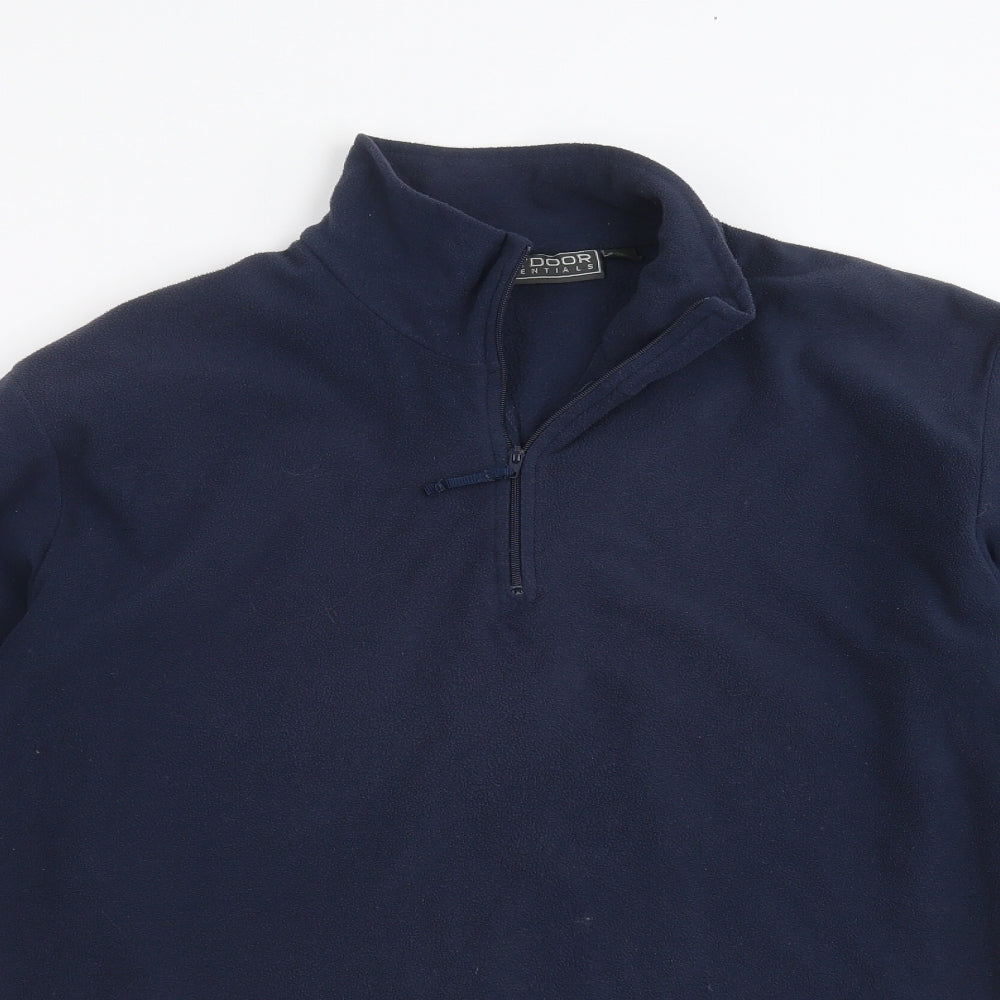 Outdoor Essentials Mens Blue  Fleece Pullover Jumper Size S