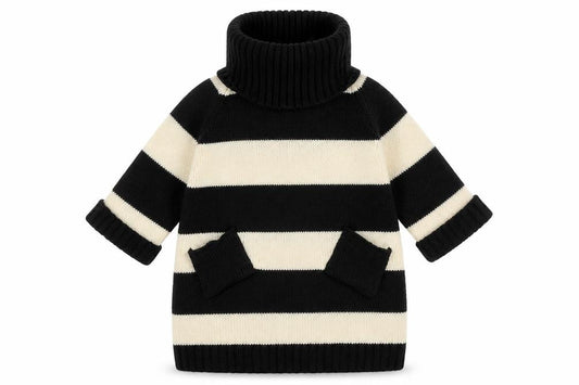 Warehouse Womens Black Striped Knit Pullover Jumper Size 10