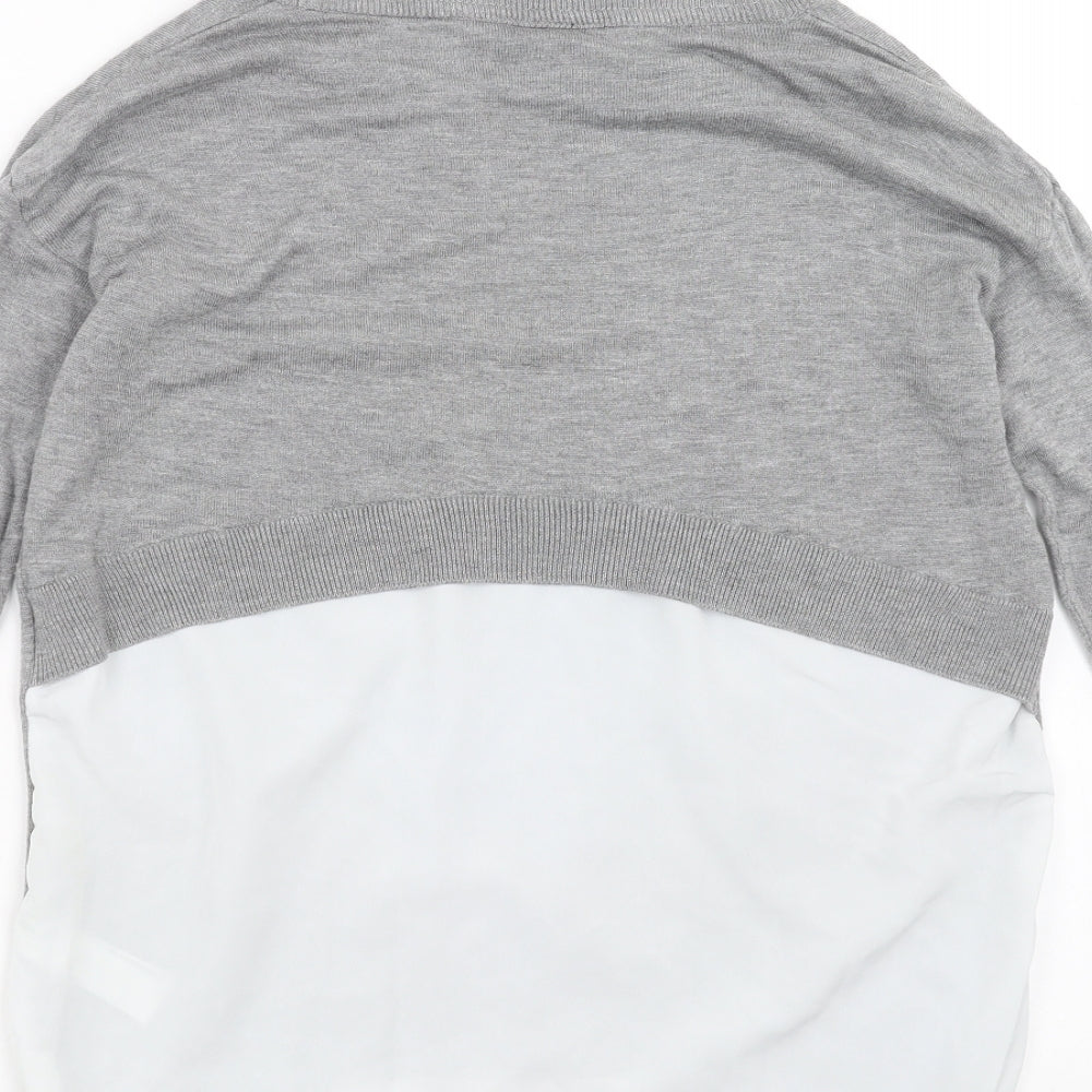 Topshop Womens Grey  Knit Pullover Jumper Size 8