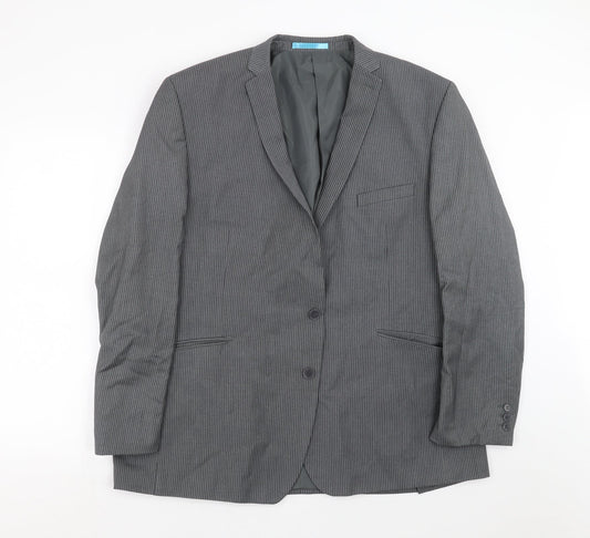 Burton Mens Grey Striped  Jacket Suit Jacket Size 48