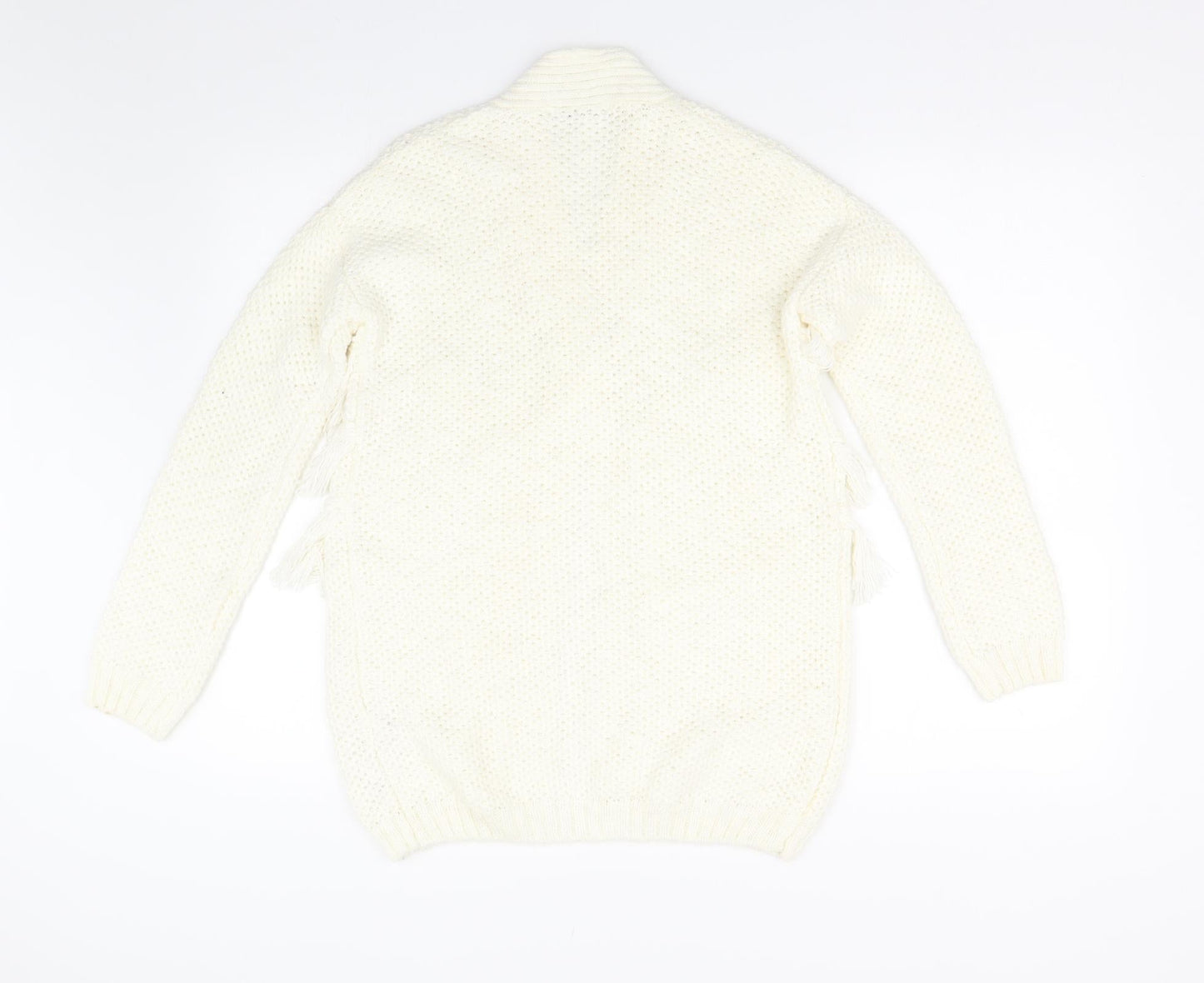 M&S Girls Ivory  Knit Cardigan Jumper Size 11-12 Years