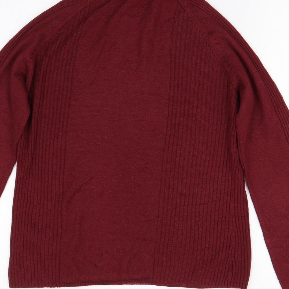 Linea Womens Red  Knit Pullover Jumper Size M