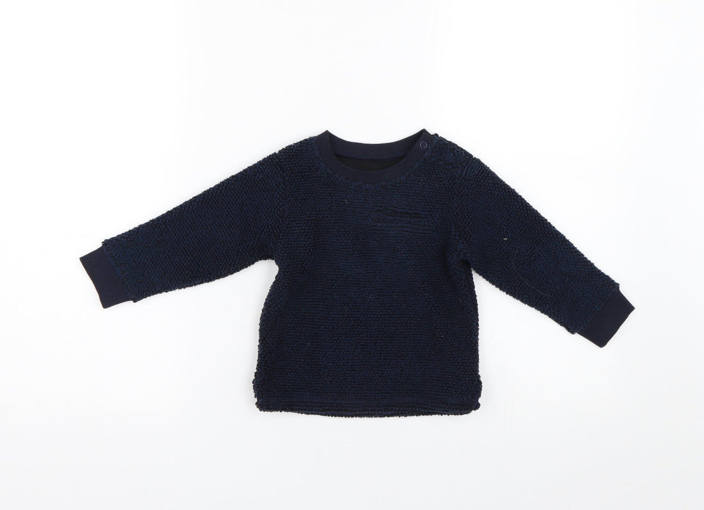 M&S Baby Blue  Fleece Pullover Jumper Size 12-18 Months