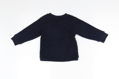 Back view of Marks & Spencer Baby Blue Fleece jumper, size 12-18, Months