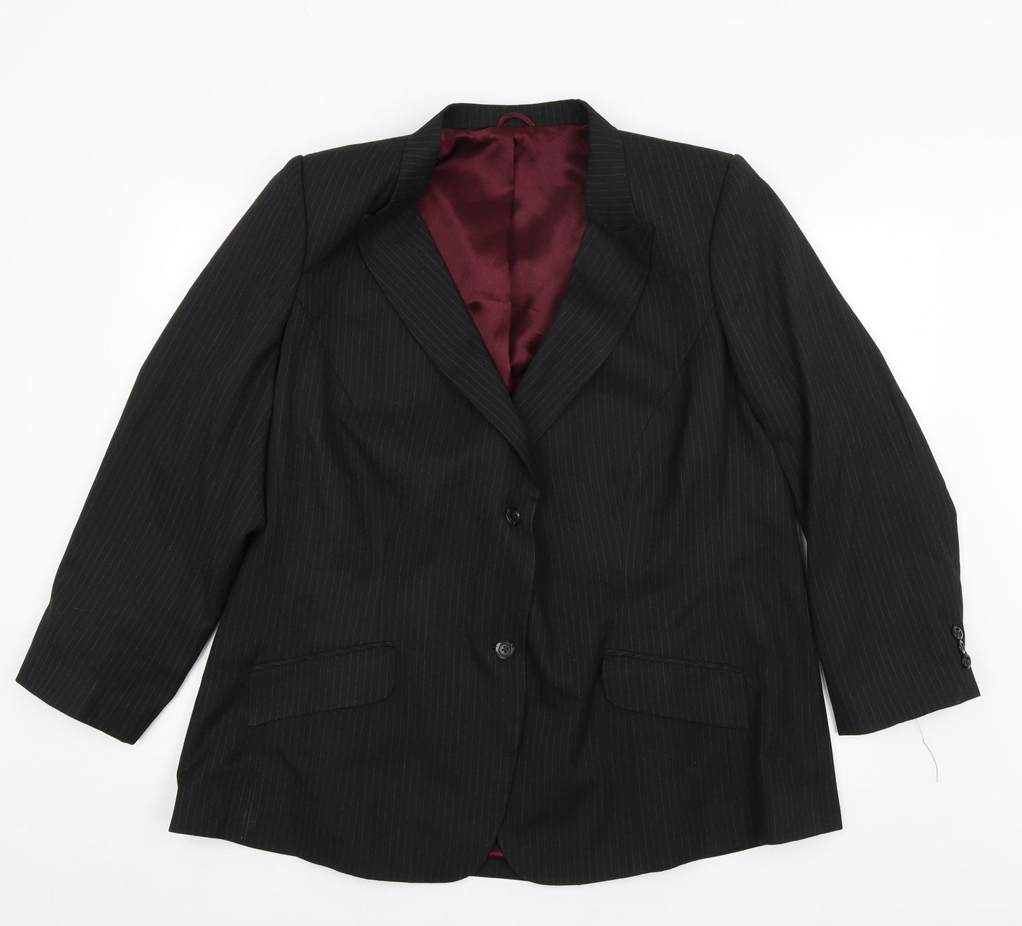 JR Mens Black Striped  Jacket Blazer Size XL
