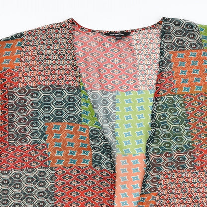 Label Be Womens Red Geometric  Cardigan Jumper Size 14
