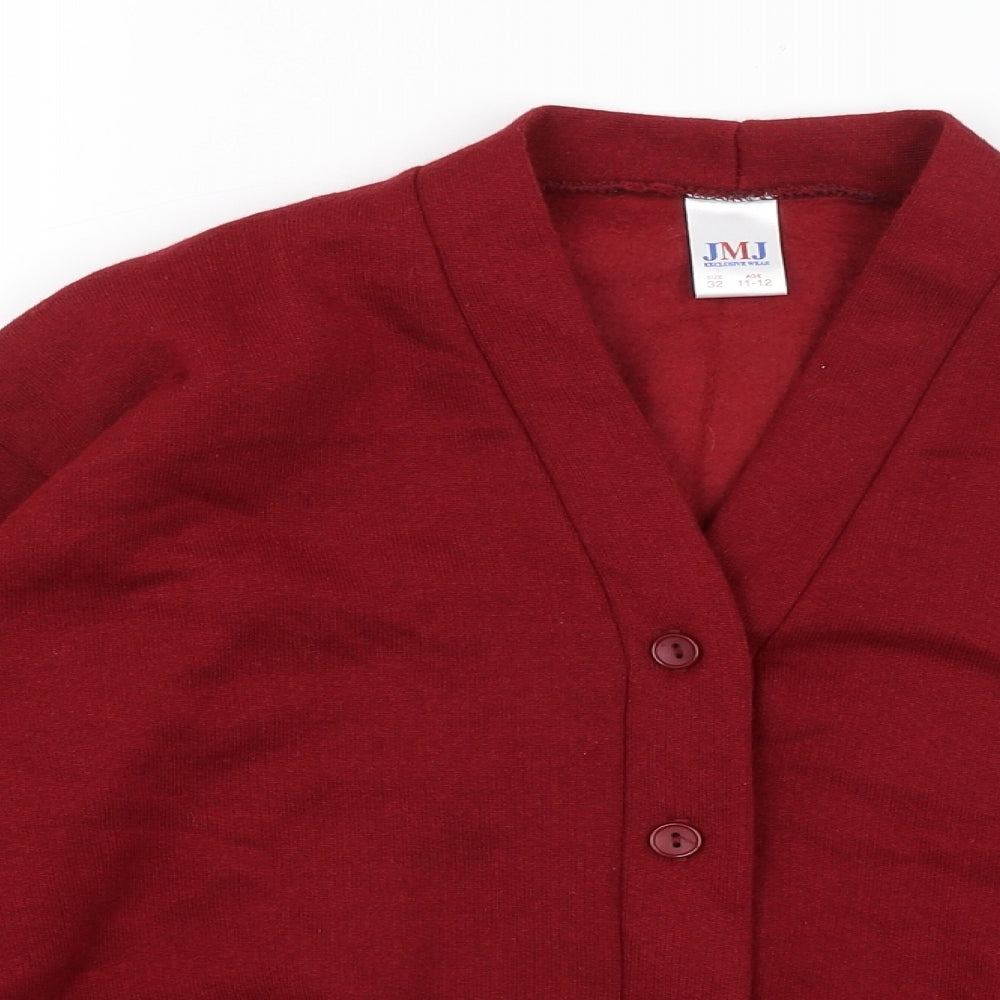 JMJ Girls Red   Cardigan Jumper Size 11-12 Years