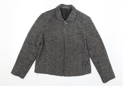 Preloved M&S Womens Grey   Jacket Blazer Size 16 - Front