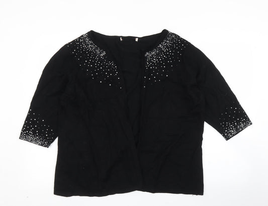 Preworn Womens Black   Cardigan Jumper Size XL
