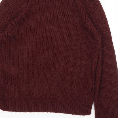 Preloved New Look Girls Purple   Pullover Jumper Size 12 Years - Label