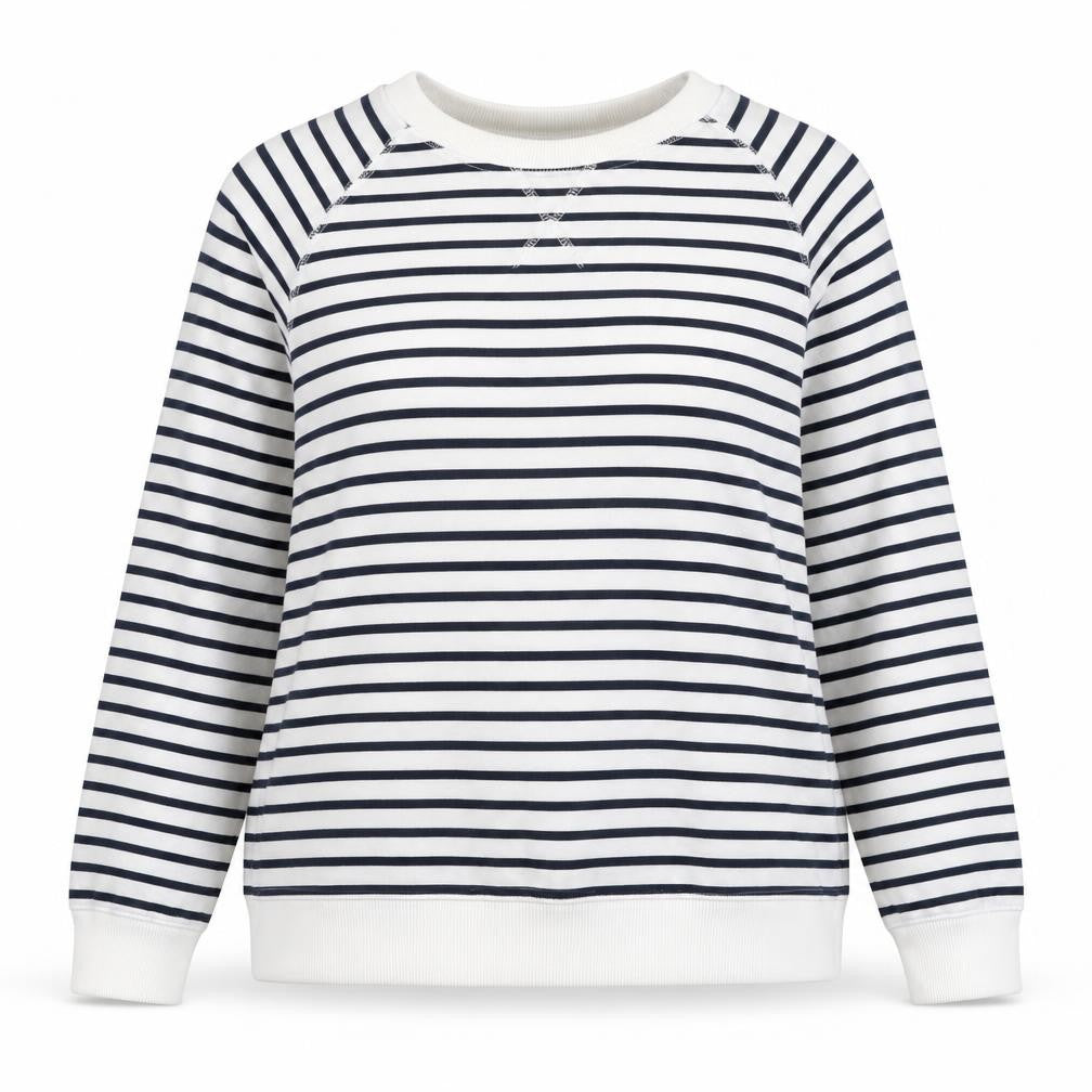 Diva Feva Womens White Striped  Pullover Jumper Size XL