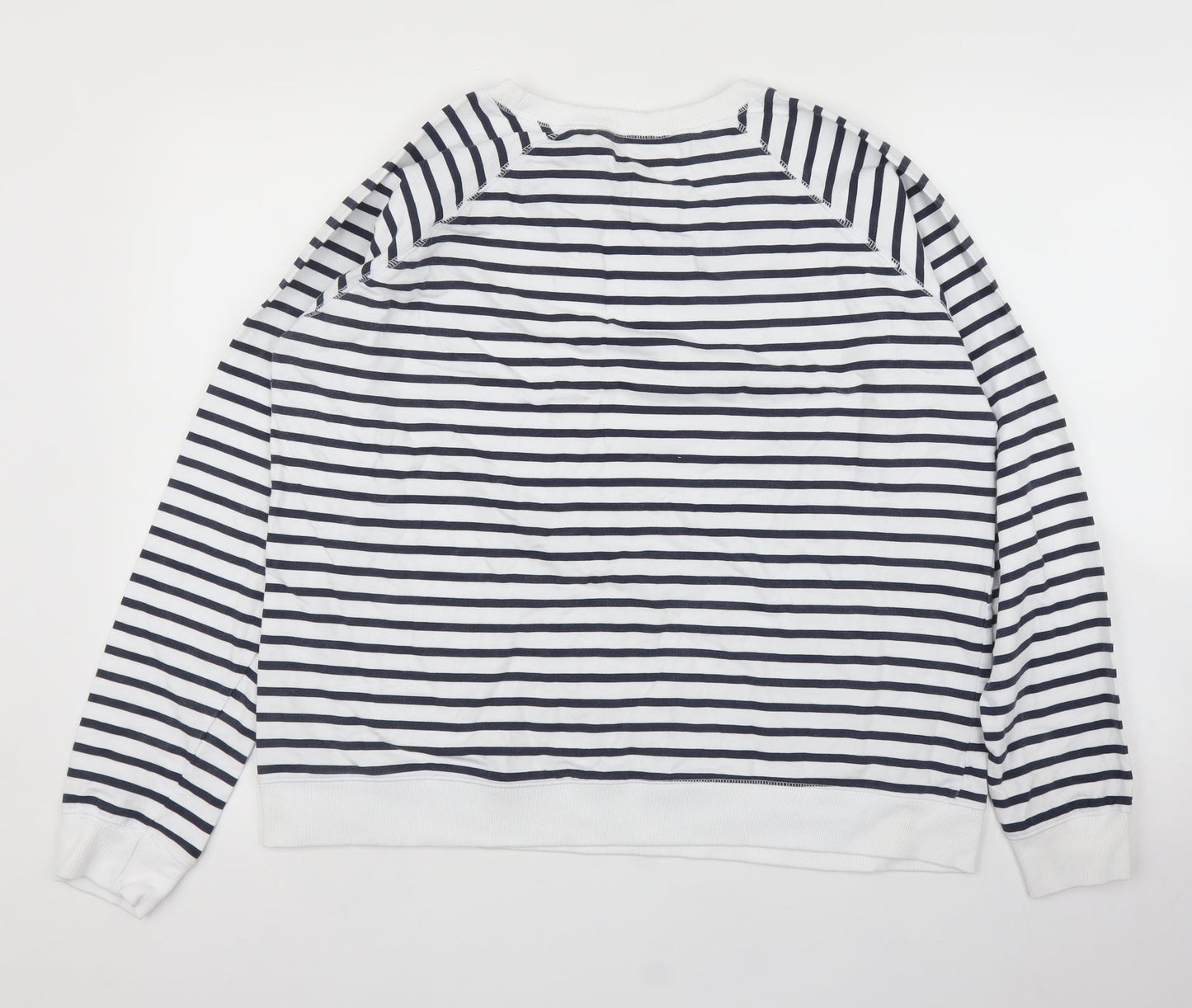 Diva Feva Womens White Striped  Pullover Jumper Size XL