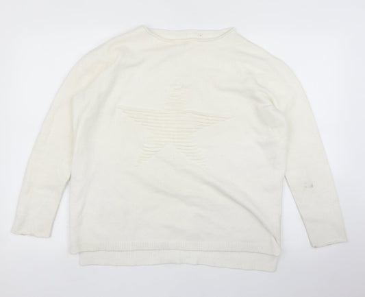 Preworn Womens White   Pullover Jumper Size L