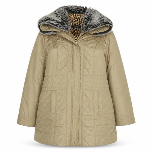 Joanna Hope Womens Beige   Quilted Coat Size 18