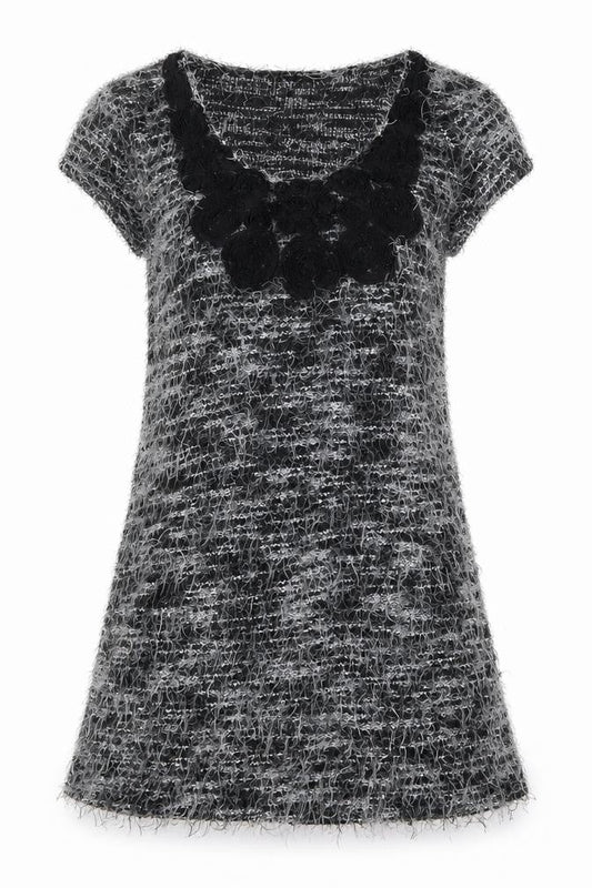 Yumi Womens Grey Floral  A-Line  Size M