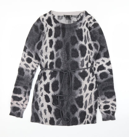 H&M Womens Grey Animal Print  Pullover Jumper Size XS  - Giraffe print