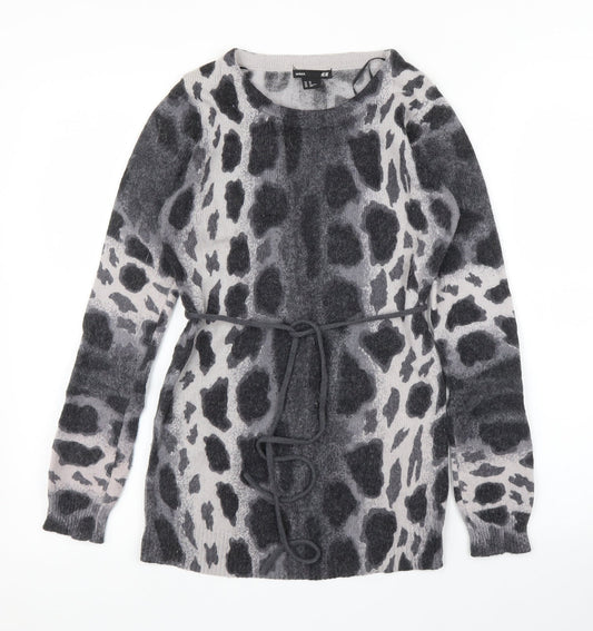 H&M Womens Grey Animal Print  Pullover Jumper Size XS  - Giraffe print