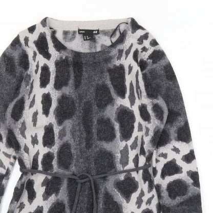 H&M Womens Grey Animal Print  Pullover Jumper Size XS  - Giraffe print