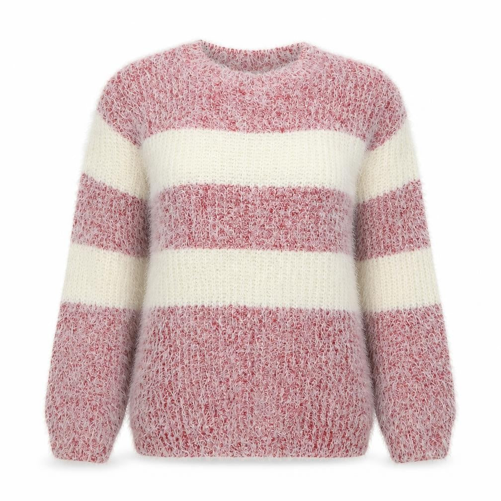 Hua & Huo Womens Red Striped  Pullover Jumper Size M