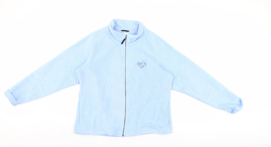 Antigua Womens Blue  Fleece Full Zip Jumper Size L