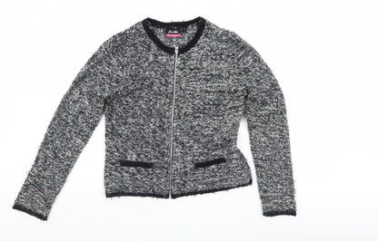 Additional front view of arista women’s black cardigan jumper, size S