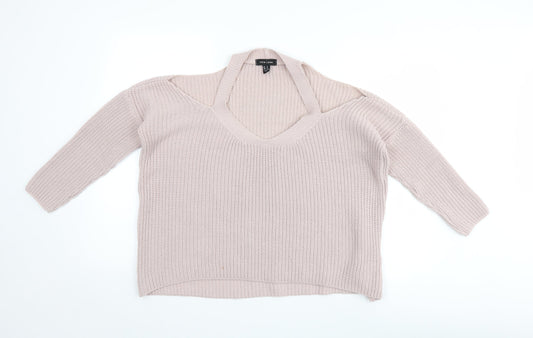 New Look Womens Pink   Henley Jumper Size M