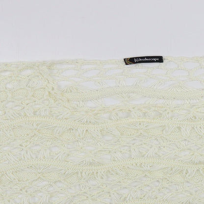 Close-up detail of Kaleidoscope women’s ivory jumper, size UK 14
