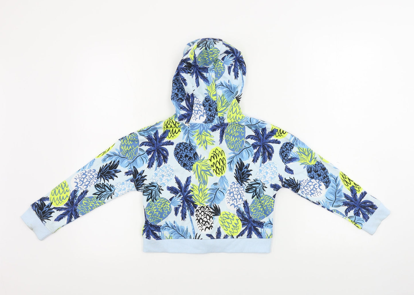 TU Boys Blue Floral  Full Zip Hoodie Size 7 Years