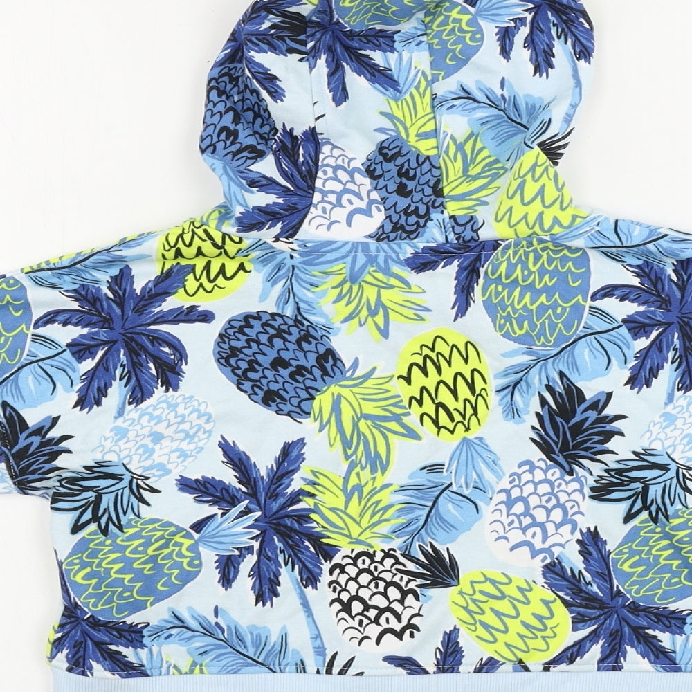 TU Boys Blue Floral  Full Zip Hoodie Size 7 Years