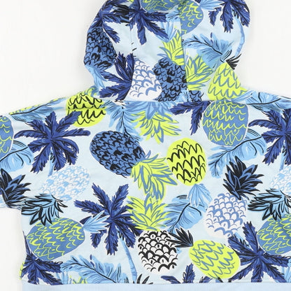 Tu Boys Blue Floral  Full Zip Hoodie Size 7 Years