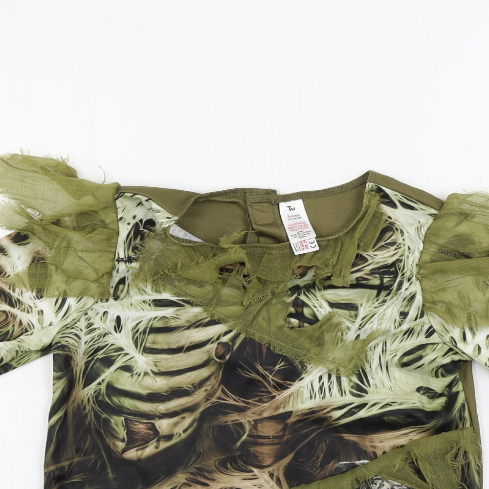 TU Boys Green   Basic T-Shirt Size 5-6 Years