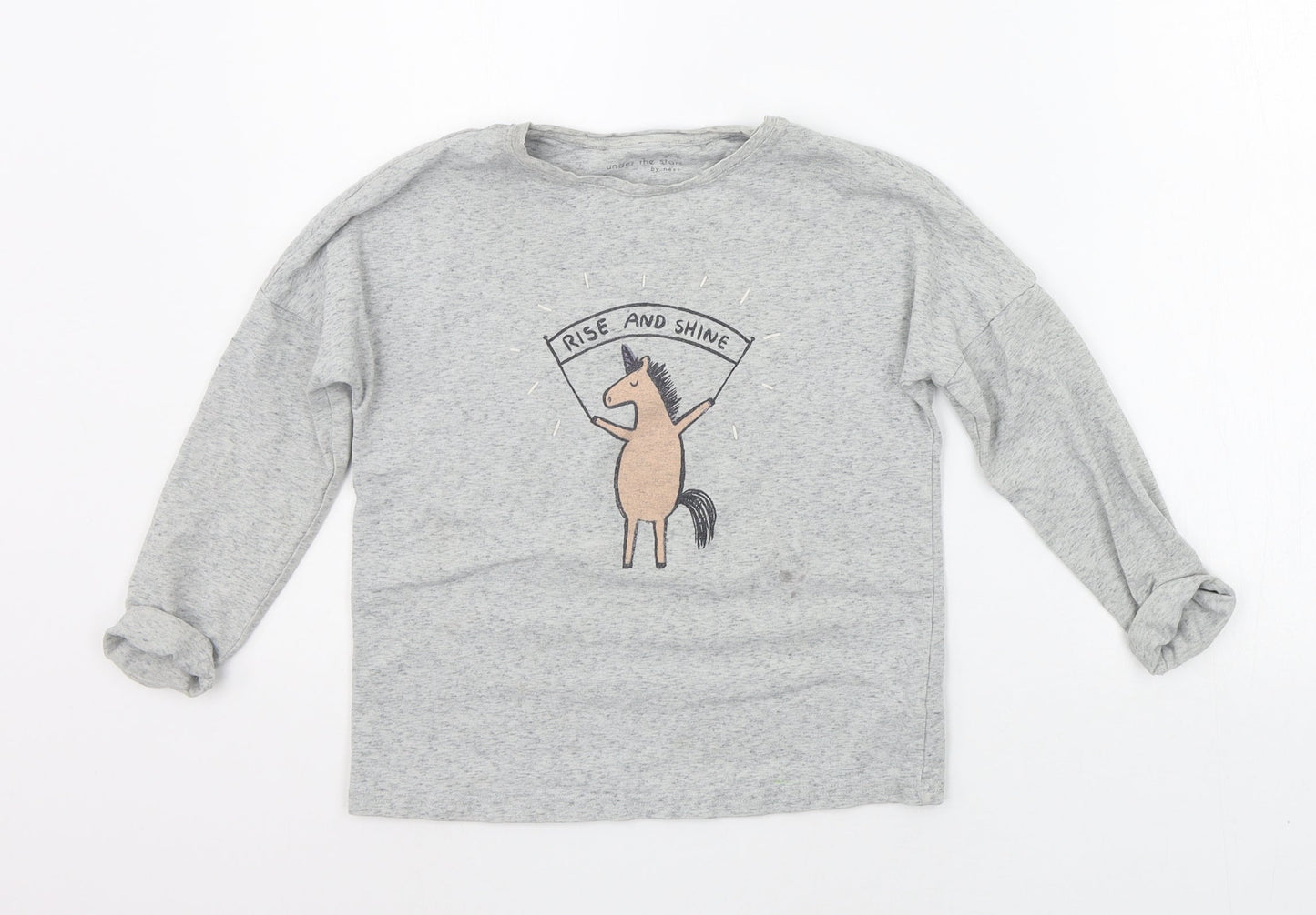 NEXT Boys Grey   Basic T-Shirt Size 7 Years  - Horse