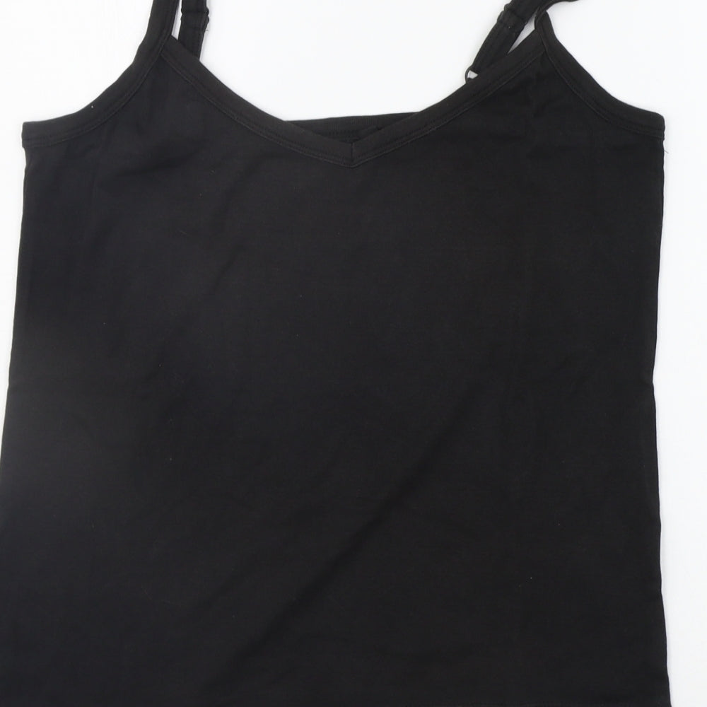 CAPSULE Womens Black Houndstooth  Basic Tank Size 16