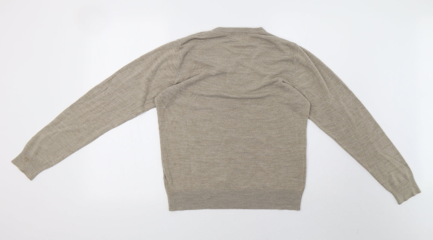 Marks and Spencer Mens Beige  Knit Pullover Sweatshirt Size M